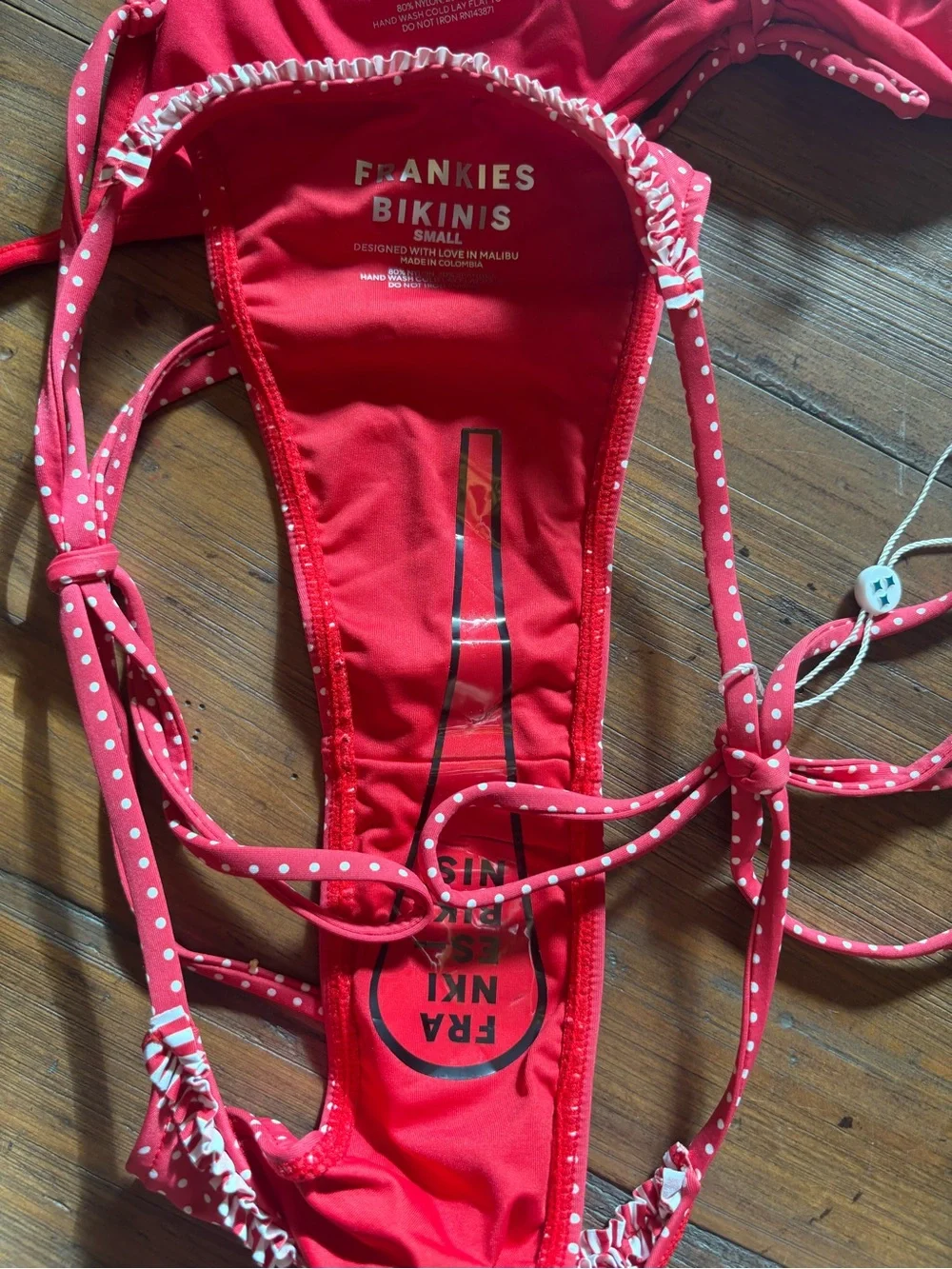 NWT Frankie’s bikinis scarlet dot bikini set